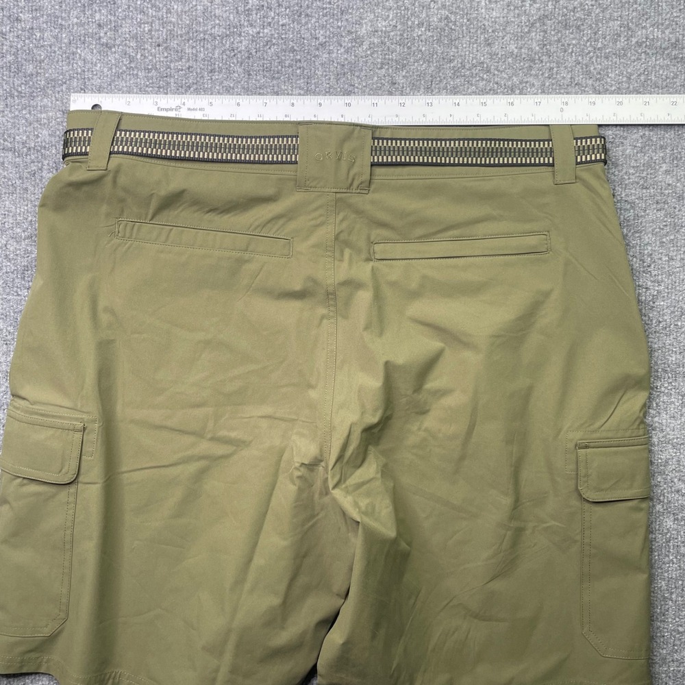 Orvis Cargo Shorts Mens 38 Green Hiking Outdoor Web Belt Lightweight Pocketed - Picture 6 of 10